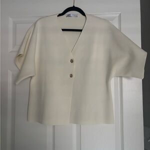 Zara Off-White Knit Cardigan